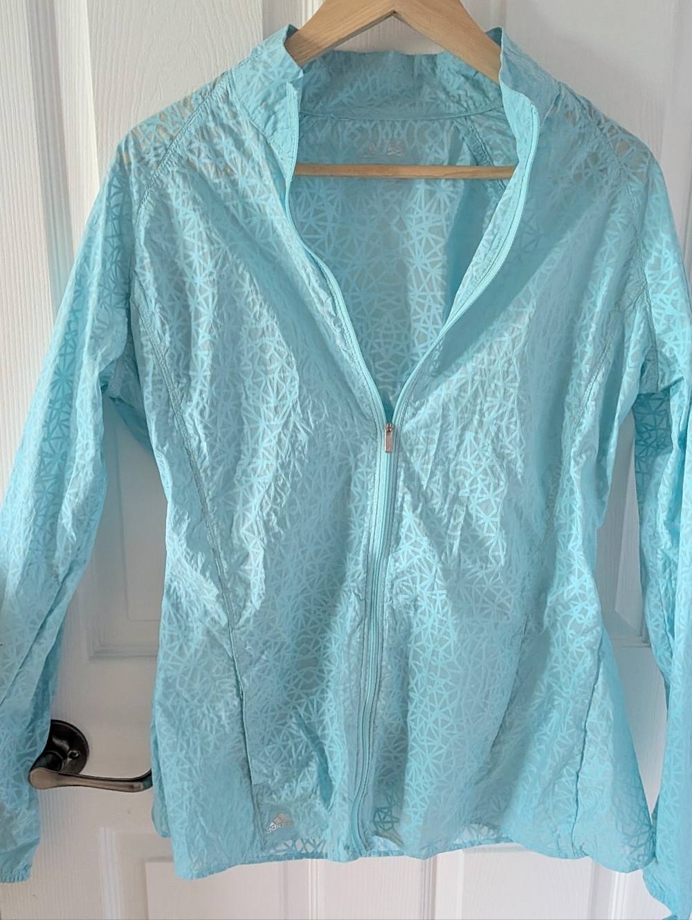 adidas Light Blue Patterned Golf Jacket